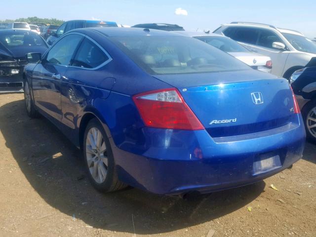 1HGCS22889A000388 - 2009 HONDA ACCORD EXL BLUE photo 3