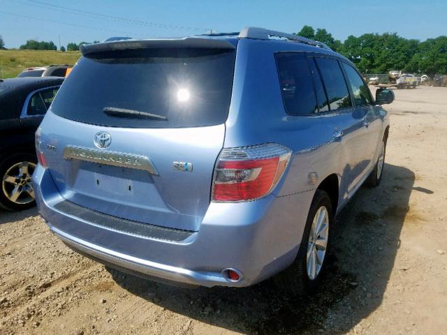 JTEEW41AX82000862 - 2008 TOYOTA HIGHLANDER BLUE photo 4