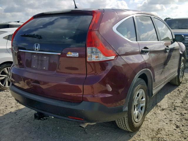 5J6RM3H31DL038704 - 2013 HONDA CR-V LX MAROON photo 4