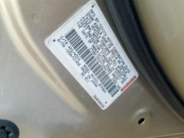 JT8BF28G4Y0264773 - 2000 LEXUS ES 300 SILVER photo 10