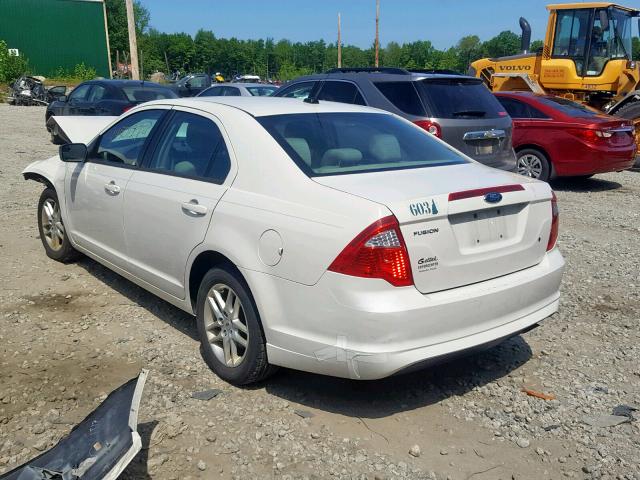 3FAHP0GA0CR171113 - 2012 FORD FUSION S WHITE photo 3