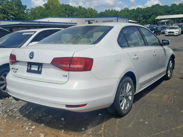 3VWLA7AJ6FM265745 - 2015 VOLKSWAGEN JETTA TDI WHITE photo 4