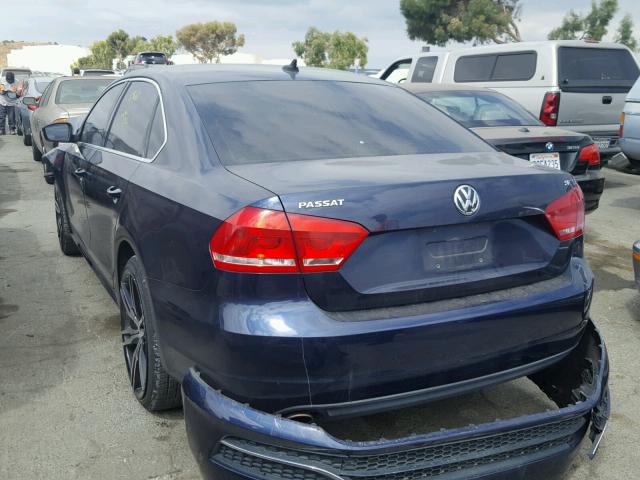 1VWBP7A31DC067701 - 2013 VOLKSWAGEN PASSAT SE BLUE photo 3