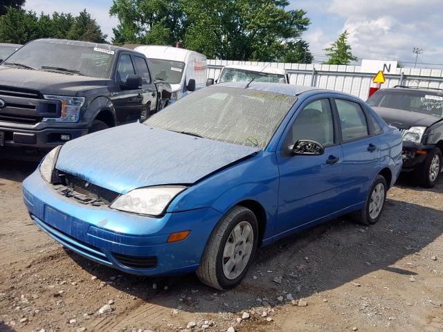 1FAHP34N87W137643 - 2007 FORD FOCUS ZX4 BLUE photo 2