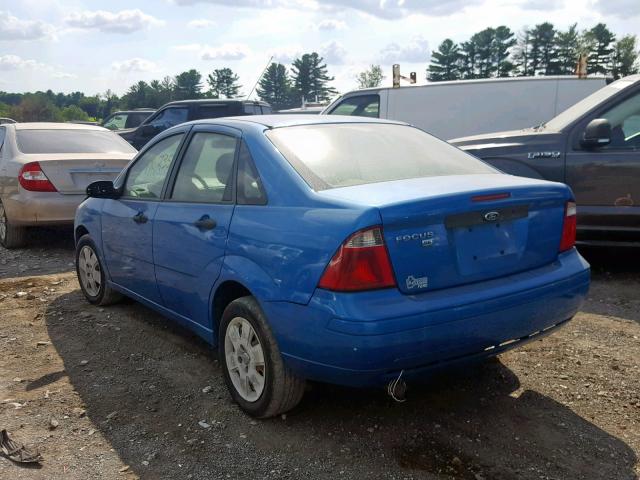 1FAHP34N87W137643 - 2007 FORD FOCUS ZX4 BLUE photo 3