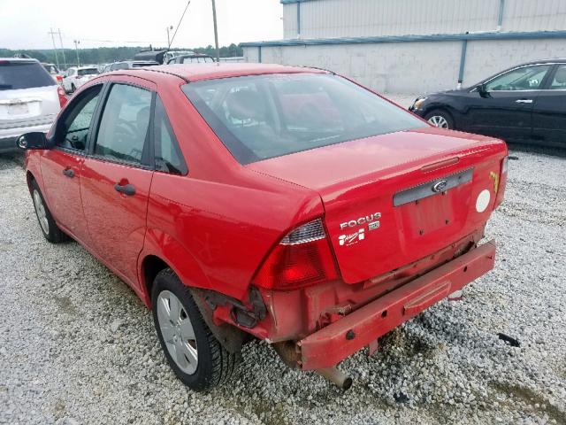 1FAHP34N47W154424 - 2007 FORD FOCUS ZX4 RED photo 3