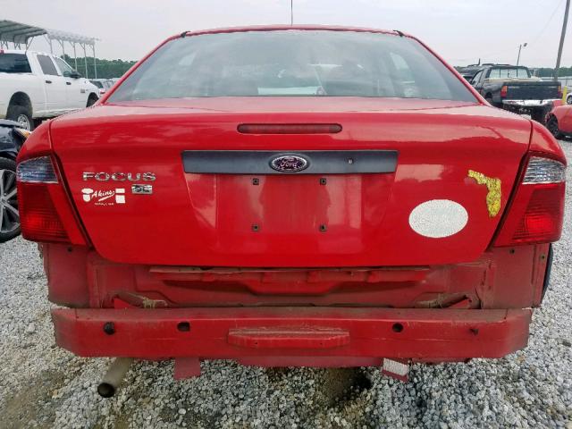 1FAHP34N47W154424 - 2007 FORD FOCUS ZX4 RED photo 9