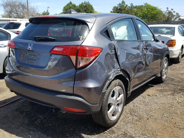 3CZRU5H33GM742952 - 2016 HONDA HR-V LX GRAY photo 4