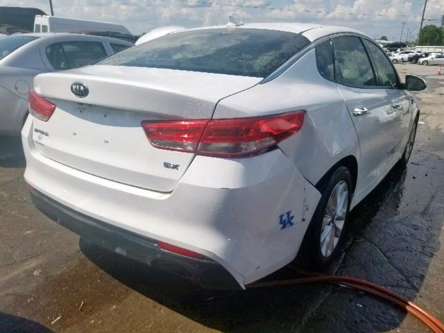 5XXGU4L35GG017112 - 2016 KIA OPTIMA EX WHITE photo 4