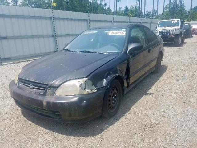 1HGEJ6225WL001660 - 1998 HONDA CIVIC DX BLACK photo 2