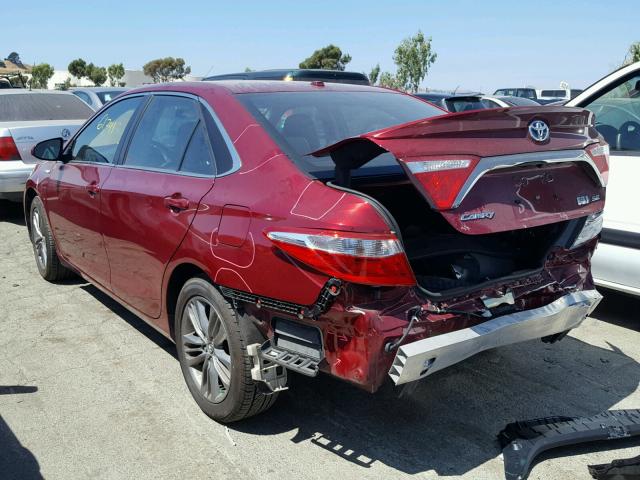 4T1BD1FKXFU156166 - 2015 TOYOTA CAMRY HYBR RED photo 3