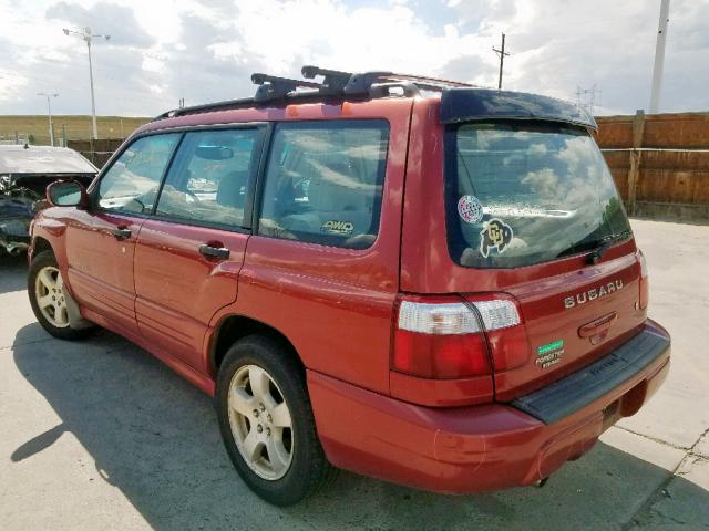 JF1SF65672H723216 - 2002 SUBARU FORESTER S RED photo 3