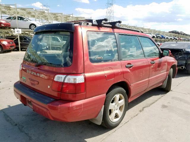 JF1SF65672H723216 - 2002 SUBARU FORESTER S RED photo 4