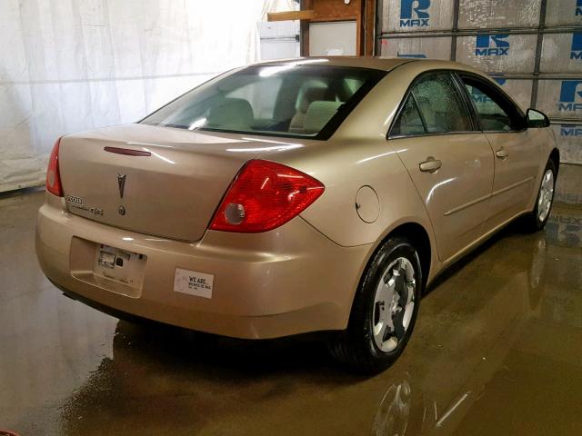 1G2ZF57B384117350 - 2008 PONTIAC G6 VALUE L GOLD photo 4