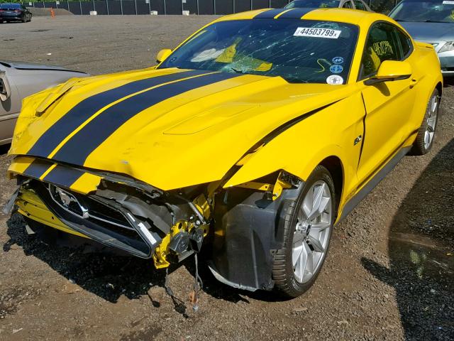 1FA6P8CF4F5389960 - 2015 FORD MUSTANG GT YELLOW photo 2