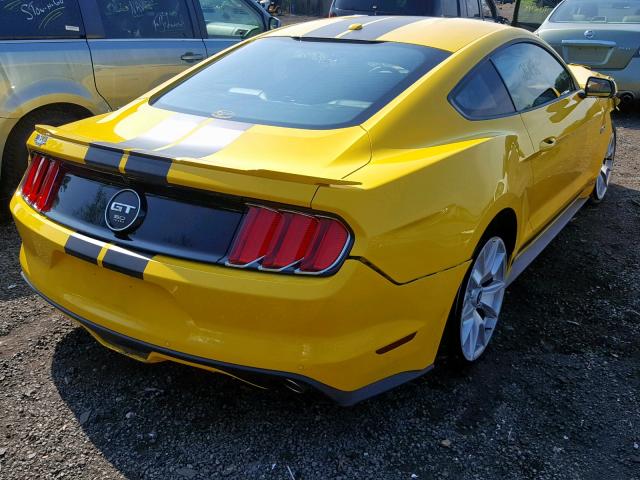 1FA6P8CF4F5389960 - 2015 FORD MUSTANG GT YELLOW photo 4