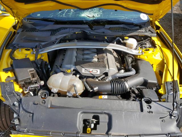 1FA6P8CF4F5389960 - 2015 FORD MUSTANG GT YELLOW photo 7