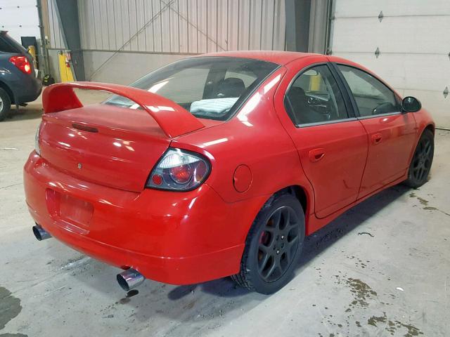 1B3ES66S84D502766 - 2004 DODGE NEON SRT-4 RED photo 4