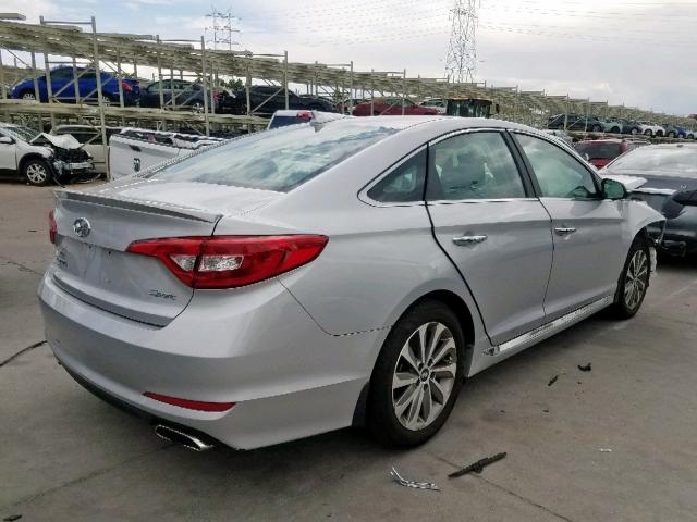 5NPE34AF5FH118046 - 2015 HYUNDAI SONATA SPO SILVER photo 4