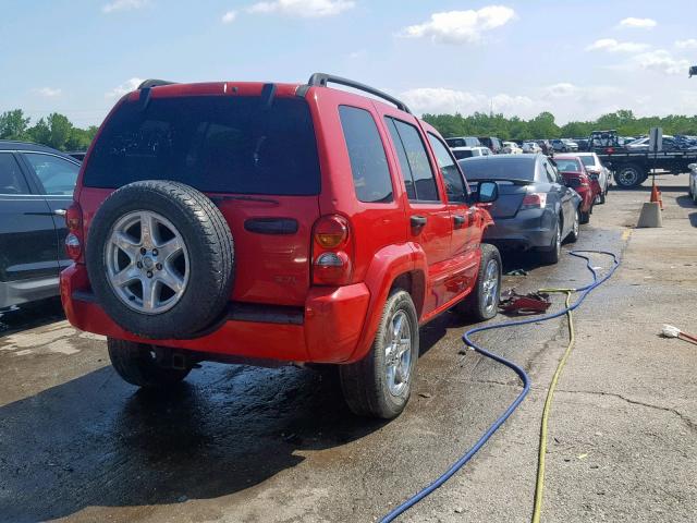 1J4GL58KX3W609780 - 2003 JEEP LIBERTY LI RED photo 4