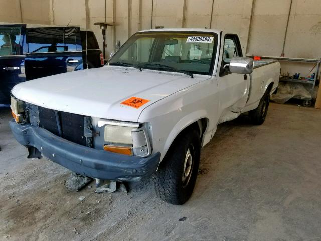 1B7GL26X7SS320445 - 1995 DODGE DAKOTA WHITE photo 2