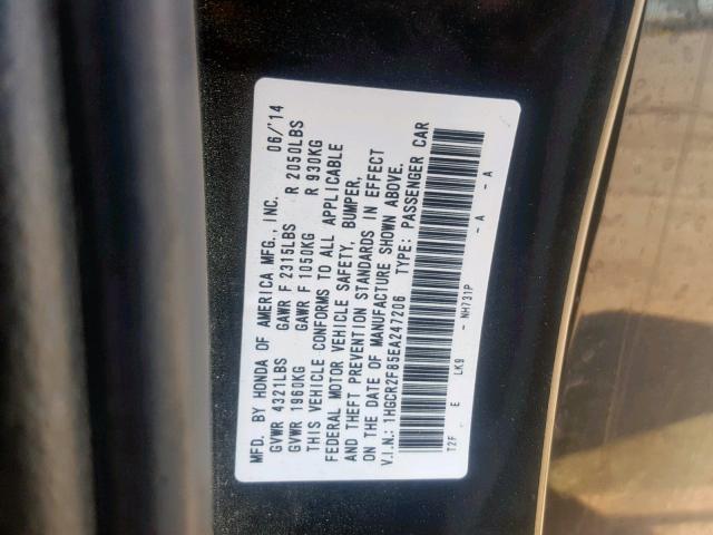 1HGCR2F85EA247206 - 2014 HONDA ACCORD EXL BLACK photo 10