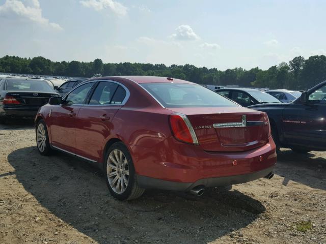 1LNHM93R19G618451 - 2009 LINCOLN MKS RED photo 3