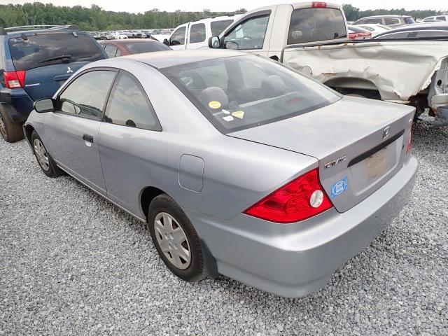 1HGEM22125L067234 - 2005 HONDA CIVIC DX V SILVER photo 3