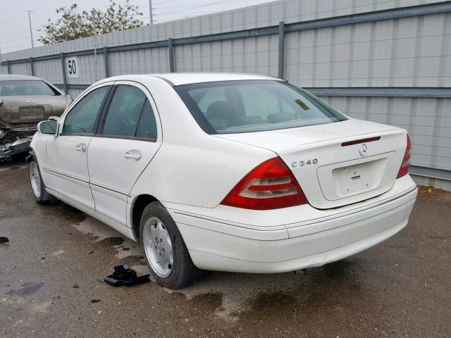 WDBRF61J14A543100 - 2004 MERCEDES-BENZ C 240 WHITE photo 3