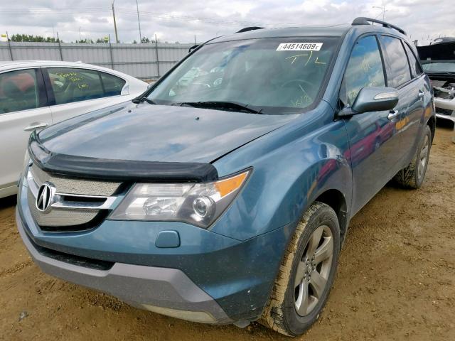 2HNYD28847H000578 - 2007 ACURA MDX SPORT BLUE photo 2