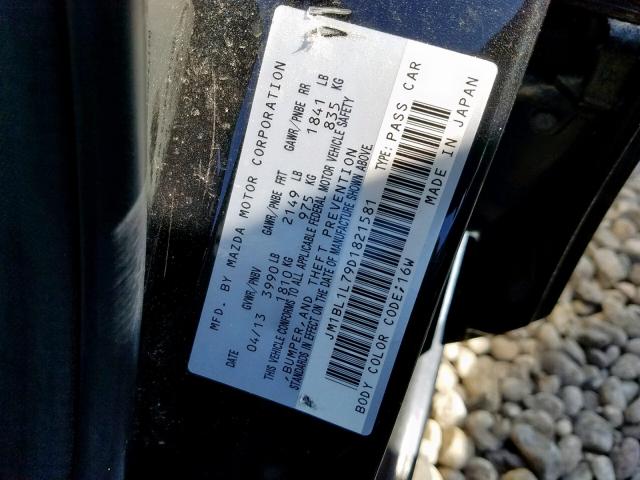 JM1BL1L79D1821581 - 2013 MAZDA 3 I BLACK photo 10