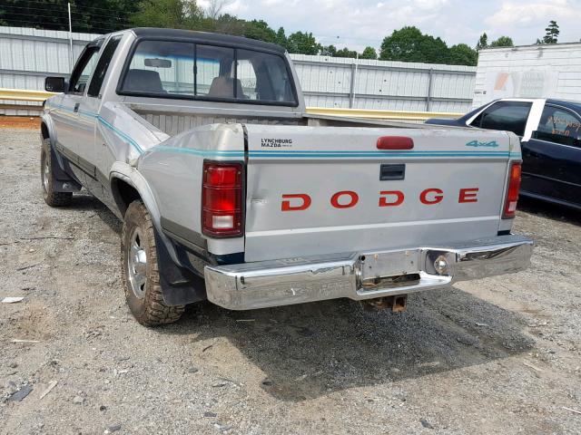 1B7GG23Y0RS567737 - 1994 DODGE DAKOTA SILVER photo 3