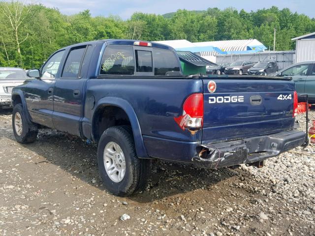 1B7HG2AXX1S325525 - 2001 DODGE DAKOTA QUA BLUE photo 3