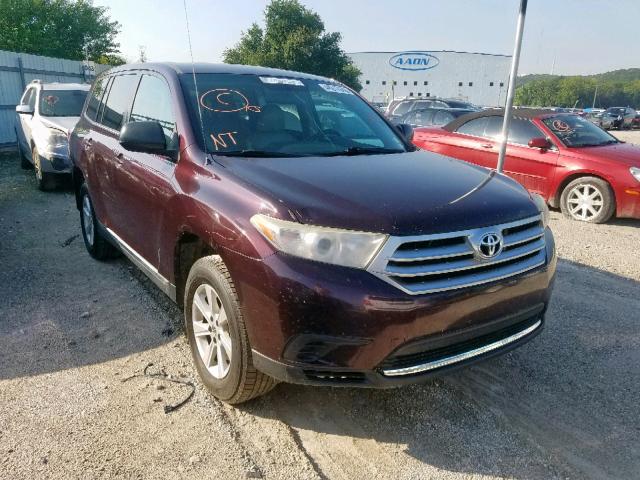 5TDZA3EH2BS009254 - 2011 TOYOTA HIGHLANDER MAROON photo 1