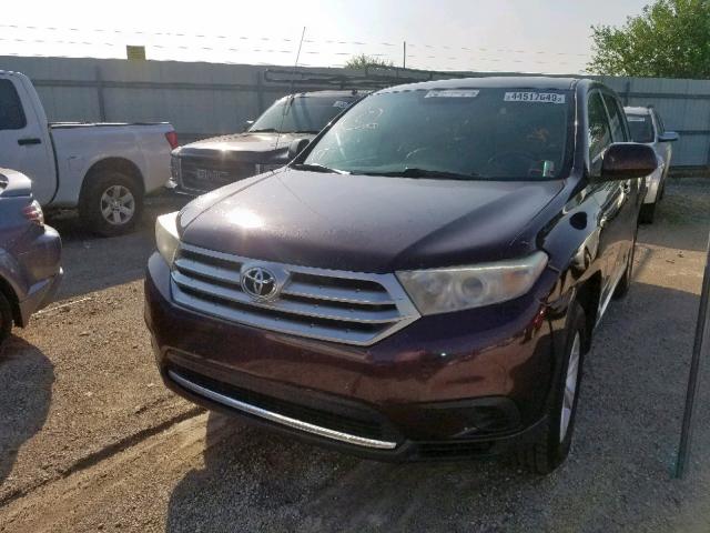 5TDZA3EH2BS009254 - 2011 TOYOTA HIGHLANDER MAROON photo 2