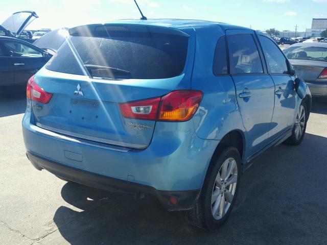 4A4AP3AU8EE033057 - 2014 MITSUBISHI OUTLANDER BLUE photo 4