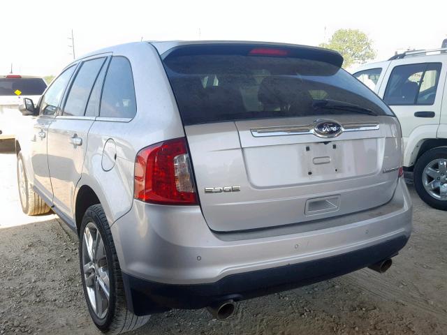 2FMDK3KC2DBA45297 - 2013 FORD EDGE LIMIT SILVER photo 3