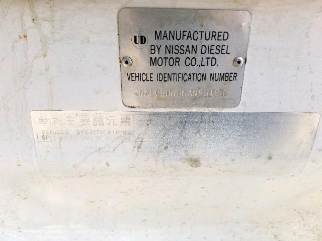 JNALC80H06AN55187 - 2006 NISSAN DIESEL UD2300 WHITE photo 10