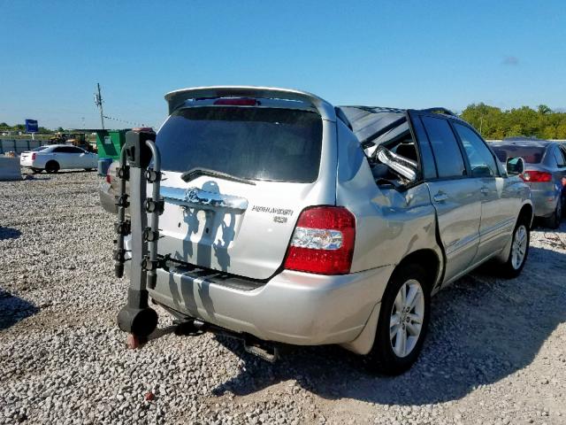 JTEDW21A960009402 - 2006 TOYOTA HIGHLANDER SILVER photo 4