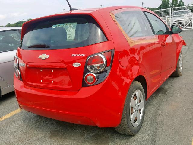 1G1JA6SH9E4224061 - 2014 CHEVROLET SONIC LS RED photo 4
