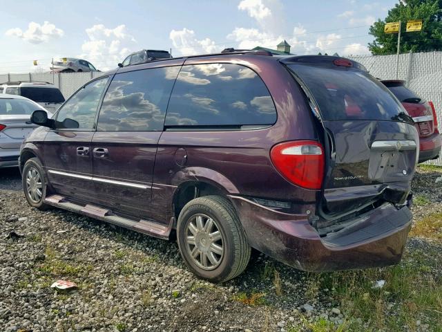 2C8GP64L44R508385 - 2004 CHRYSLER TOWN & COU MAROON photo 3