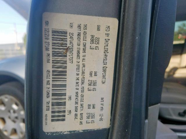 2D4FV47T97H717377 - 2007 DODGE MAGNUM SE GRAY photo 10