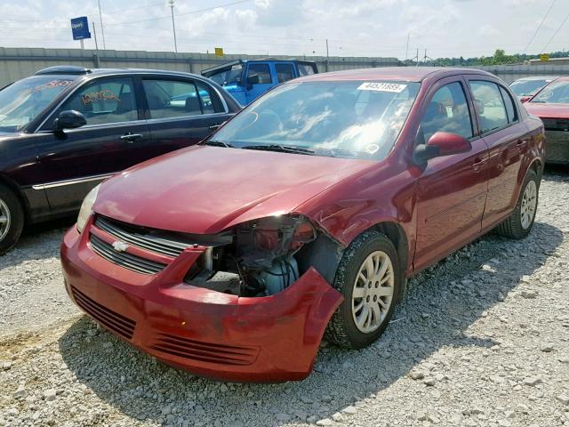 1G1AT58H497277556 - 2009 CHEVROLET COBALT LT RED photo 2