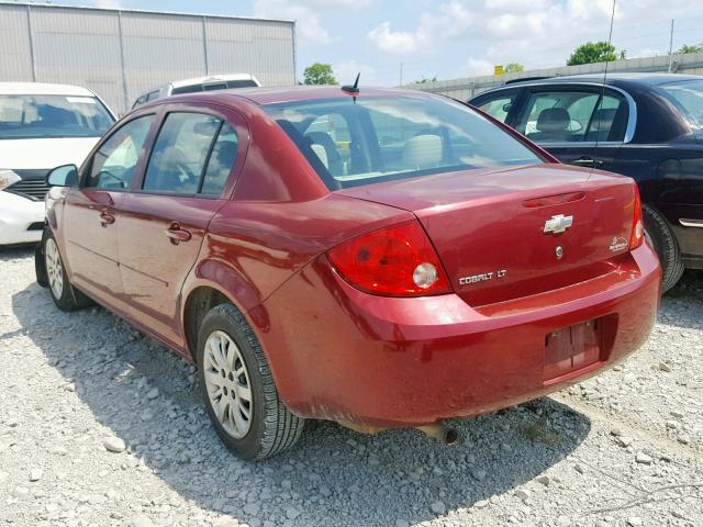 1G1AT58H497277556 - 2009 CHEVROLET COBALT LT RED photo 3