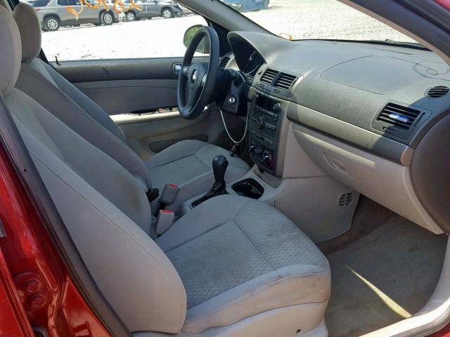 1G1AT58H497277556 - 2009 CHEVROLET COBALT LT RED photo 5