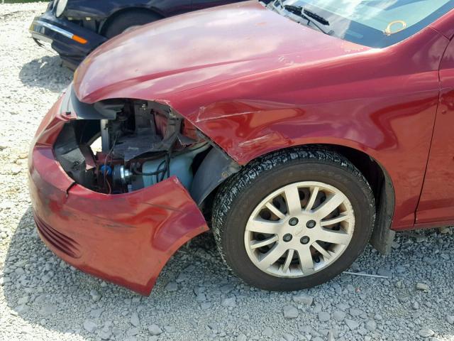 1G1AT58H497277556 - 2009 CHEVROLET COBALT LT RED photo 9