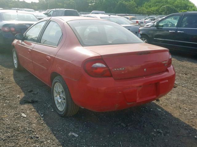 1B3ES56C05D168866 - 2005 DODGE NEON SXT RED photo 3