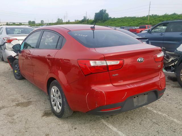 KNADM4A33E6370379 - 2014 KIA RIO LX RED photo 3