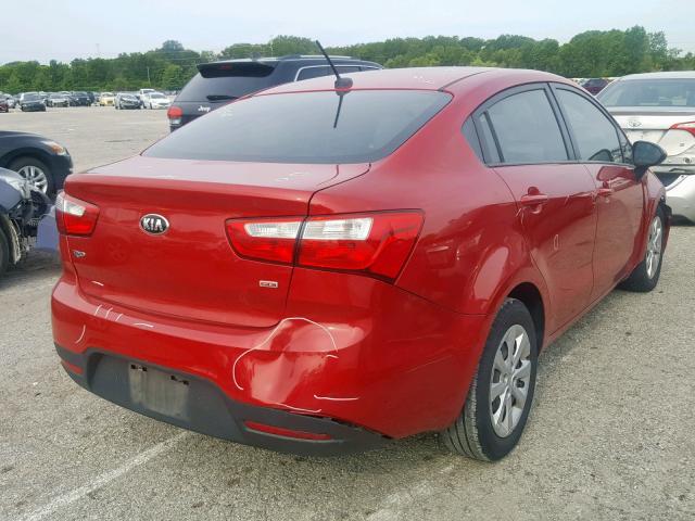 KNADM4A33E6370379 - 2014 KIA RIO LX RED photo 4