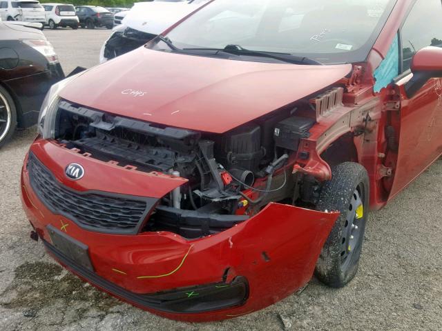 KNADM4A33E6370379 - 2014 KIA RIO LX RED photo 9